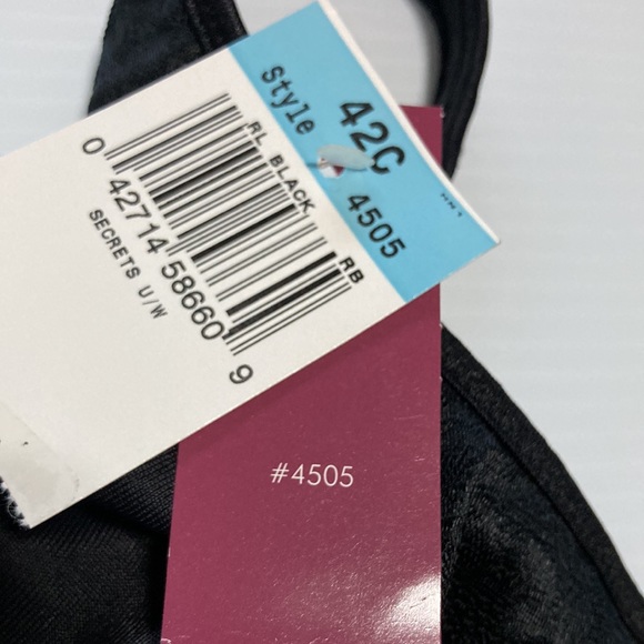 PLAYTEX Secrets Signature Uplift Underwire Black Bra Womens Plus Size 42C - Picture 10 of 14